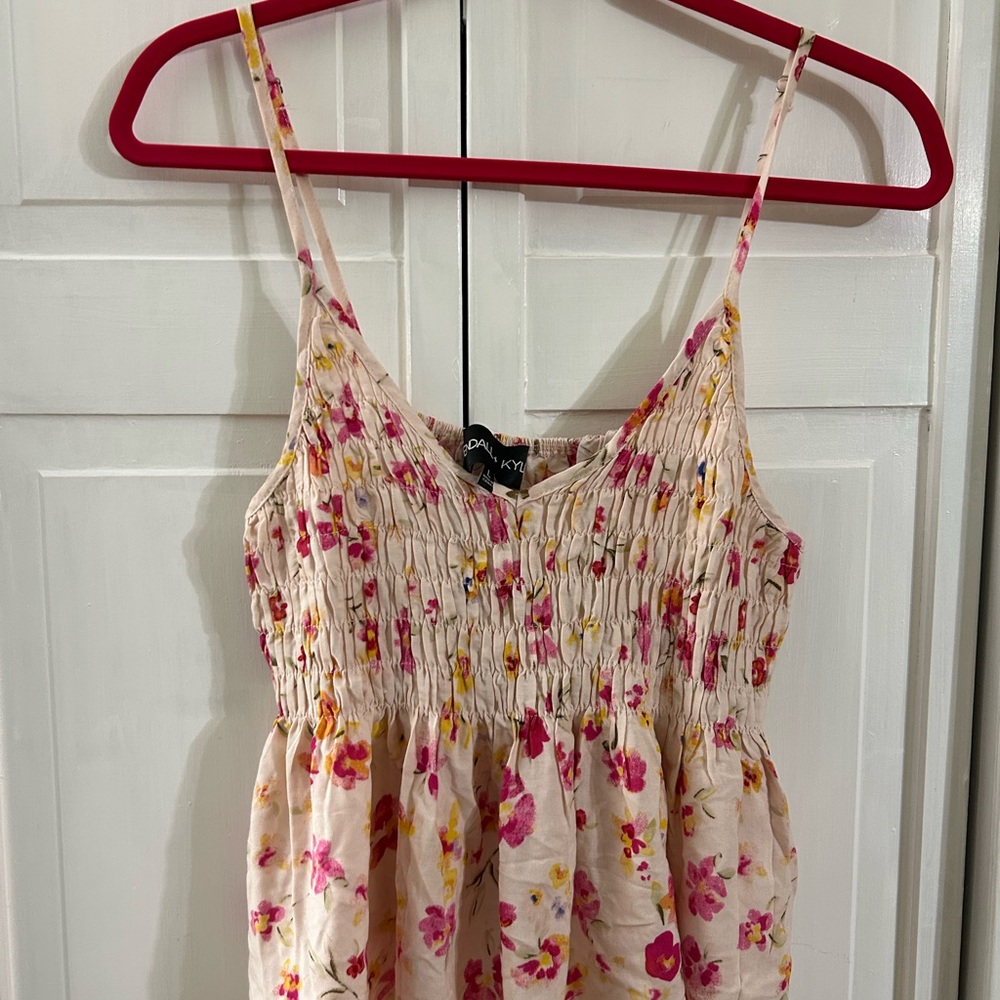 Kendall & Kylie Floral Tank Top - Pink and Yellow